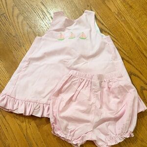 Charming Pink Sailboat Kids Pajama Set